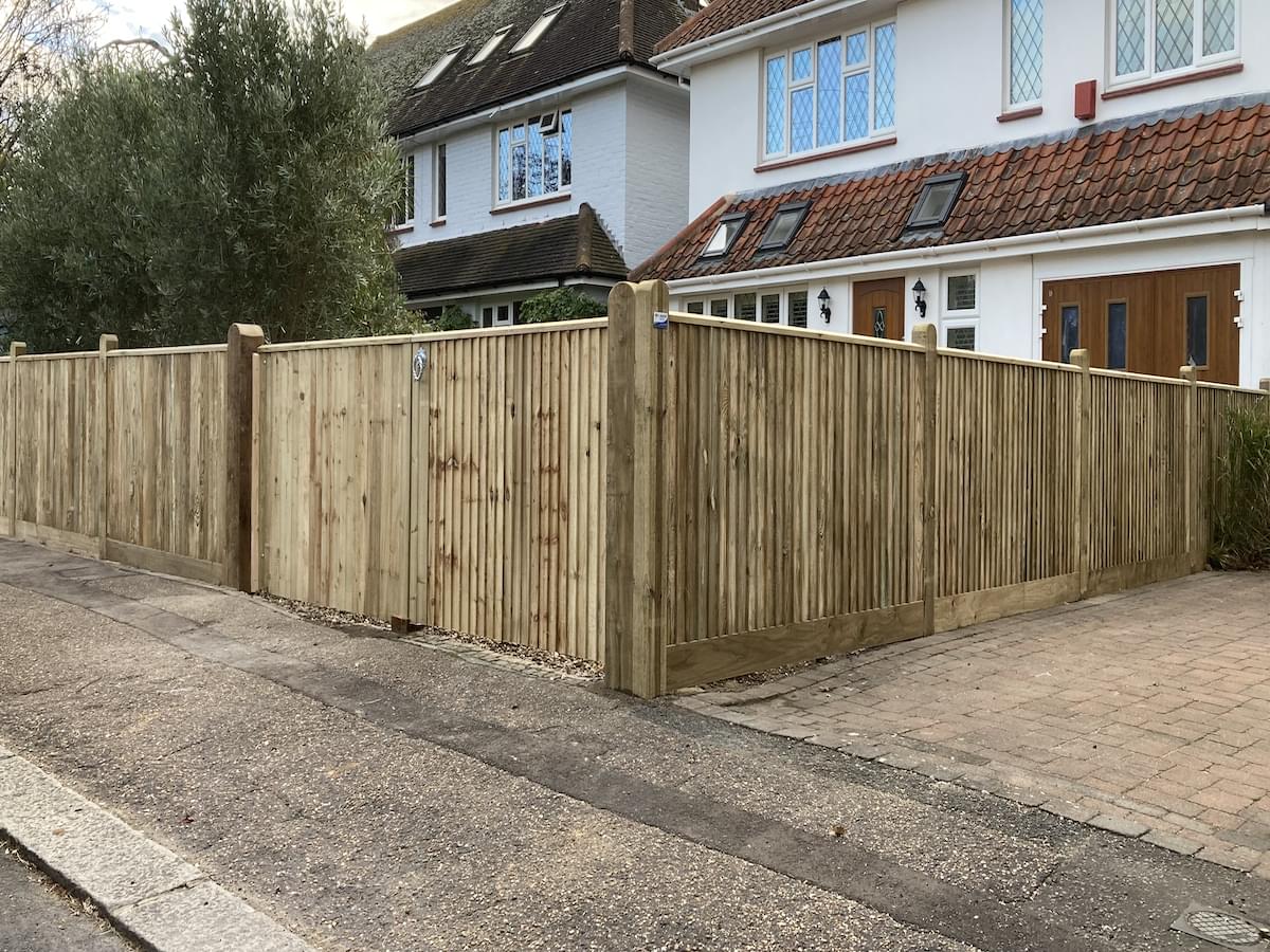 68 Close board fence and driveway gates